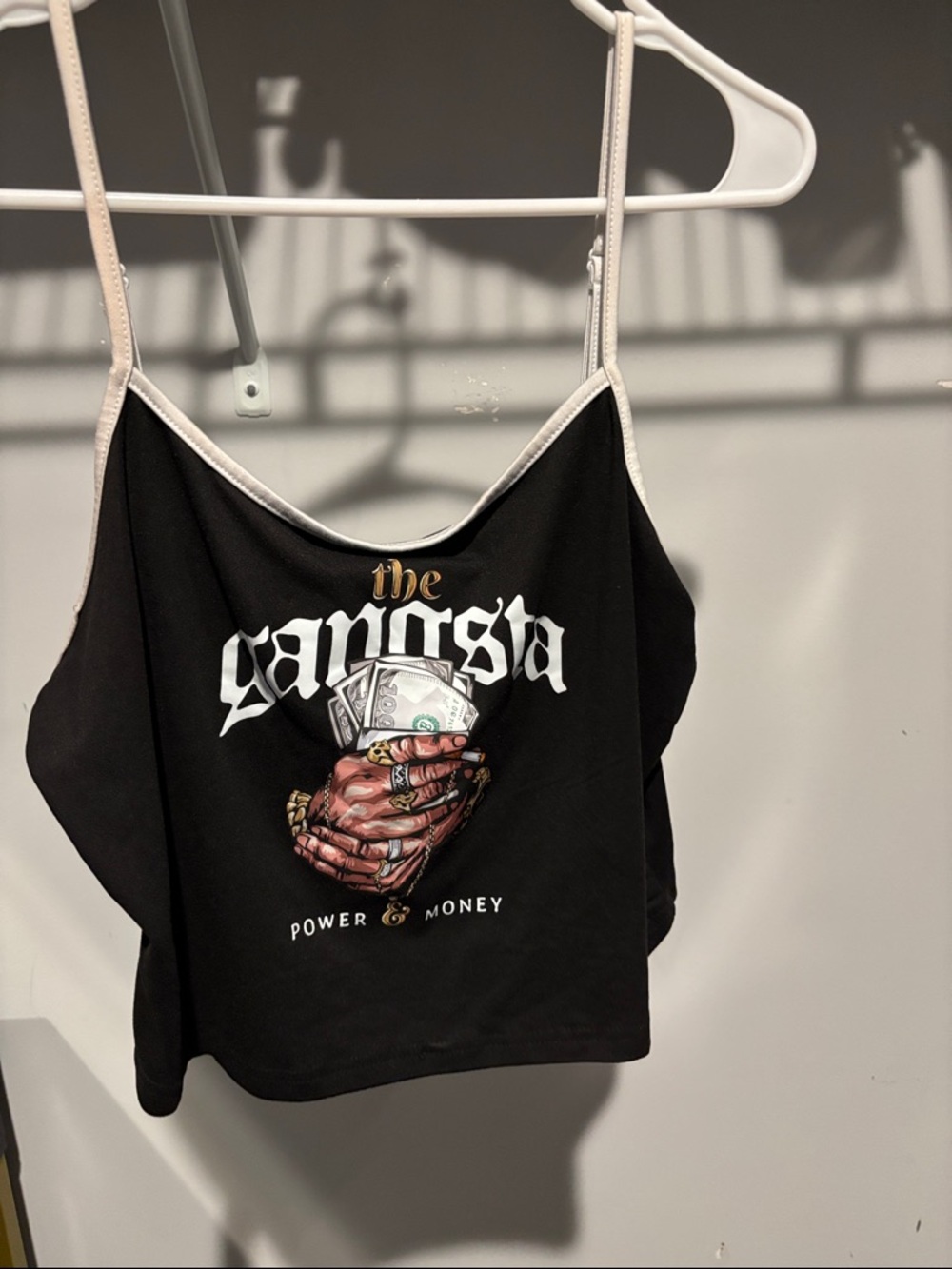 The Gangsta Black Graphic Cami Tank Top
